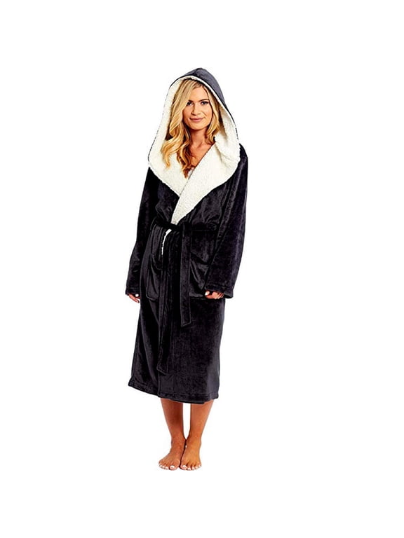Pj Sets for Woman | Robes Nightgowns for Women Bathing Suit for Women Winter Lengthened Shawl Bathrobe Home Clothes D Robe Coat | 1 Piece Black L