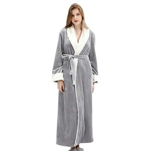 WTXUE Pj Sets for Woman | Robes Womens Robe Soft Bathrobe Cute Long Coat Night Robe | 1 Piece L