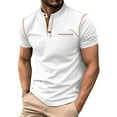 thumbnail image 1 of WTXUE Polos Short Sleeve, Scrunch Neck Polo Golf Shirts for Men Spring Summer Casual Zipper Lapel T Shirt Top Athleisure for Men White S, 1 of 5