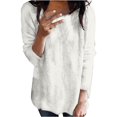 thumbnail image 1 of VISALY Pullover Crewneck Sweater Plus Size Sweaters Lightweight Sweaters Plush Warm Top for Leggings Soft Comfortable Pullover Long Sleeve Tunic Sweatshirts Fall Long Sweaters White 4Xl, 1 of 5