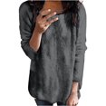 thumbnail image 1 of VISALY Pullover Crewneck Sweater Plus Size Sweaters Lightweight Sweaters Plush Warm Top for Leggings Soft Comfortable Pullover Long Sleeve Tunic Sweatshirts Fall Long Sweaters Grey M, 1 of 5