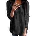 thumbnail image 1 of VISALY Pullover Crewneck Sweater Plus Size Sweaters Plush Warm Top for Leggings Soft Comfortable Pullover Long Sleeve Tunic Sweatshirts Fall Long Sweaters for Women Black 4Xl, 1 of 5