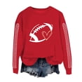 thumbnail image 1 of VISALY Pullover Crewneck Sweatshirt for Womens Football Sweatshirt Graphic Print Pullover Casual Long Sleeve Shirts Fall Tops Tunic Sweatshirts Oversized Shirts Soft Lightweight Sweatshirt Red M, 1 of 4