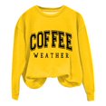 thumbnail image 1 of VISALY Pullover Crewneck Sweatshirt for Womens Oversized Sweatshirt Letter Print Pullover Trendy Long Sleeve Shirt Tunic Sweatshirts Loose Fitting Tops Fall Fleece Pullover Yellow S, 1 of 6