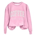 thumbnail image 1 of VISALY Pullover Crewneck Sweatshirt for Womens Oversized Sweatshirt Letter Print Pullover Trendy Long Sleeve Shirt Tunic Sweatshirts Loose Fitting Tops Fall Fleece Pullover Pink Xxl, 1 of 6