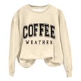 thumbnail image 1 of VISALY Pullover Crewneck Sweatshirt for Womens Oversized Sweatshirt Letter Print Pullover Trendy Long Sleeve Shirt Tunic Sweatshirts Loose Fitting Tops Fall Fleece Pullover Beige L, 1 of 6
