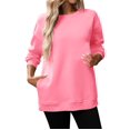 thumbnail image 1 of VISALY Pullover Crewneck Sweatshirt for Womens Plus Size Sweatshirts Casual Pullover Long Sleeve Shirts Soft Comfy Loose Fit Top Tunic Sweatshirts Lightweight Sweatshirt Pink S, 1 of 8