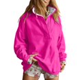 thumbnail image 1 of VISALY Pullover Sweatshirt for Womens Oversized Sweatshirt Casual Button Up Mock Neck Pullover Tops Long Sleeve Shirts Fashion Outfits Clothes Lightweight Sweatshirt Hot Pink S, 1 of 8