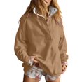 thumbnail image 1 of VISALY Pullover Sweatshirt for Womens Oversized Sweatshirt Casual Button Up Mock Neck Pullover Tops Long Sleeve Shirts Fashion Outfits Clothes Lightweight Sweatshirt Khaki Xl, 1 of 9