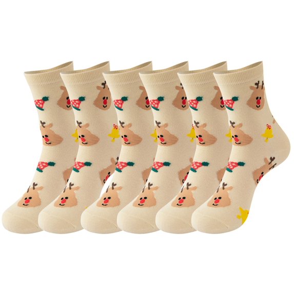 WTXUE Quarter Socks, Socks for Women 3-Pack Christmas Socks Santa Socks Womens Fuzzy Socks Winter Warm Cozy Fluffy Super Soft Slipper Socks White