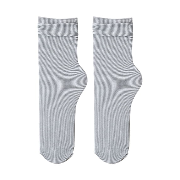 WTXUE Quarter Socks, Socks for Women Women's Summer and Autumn Thin Ice Socks Solid Simple Ice Silk Socks Mid Tube Socks Silver