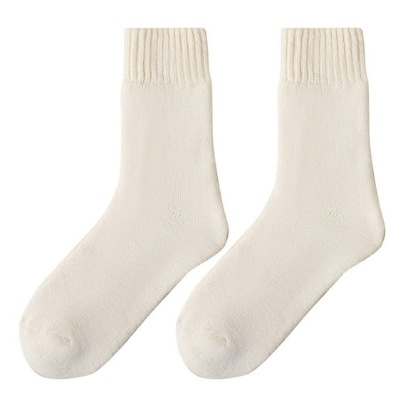 WTXUE Quarter Socks, Warm Socks Thermal Socks for Men and Women Heated Winter Boot Socks Insulated for Cold Weather Warm Fuzzy Socks Gifts for Women Beige