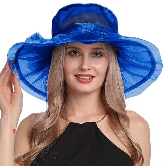 WTXUE Retro Mesh Hat Floral Shade Brim Top Hat Classic Fit Hats (Women's)