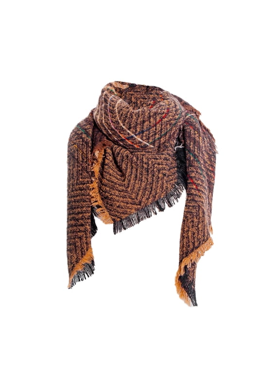 Scarf for Women, Women Fall Winter Scarf Classic Tassel Plaid Scarf Warm Soft Large Blanket Wrap Shawl Scarves, 1# A