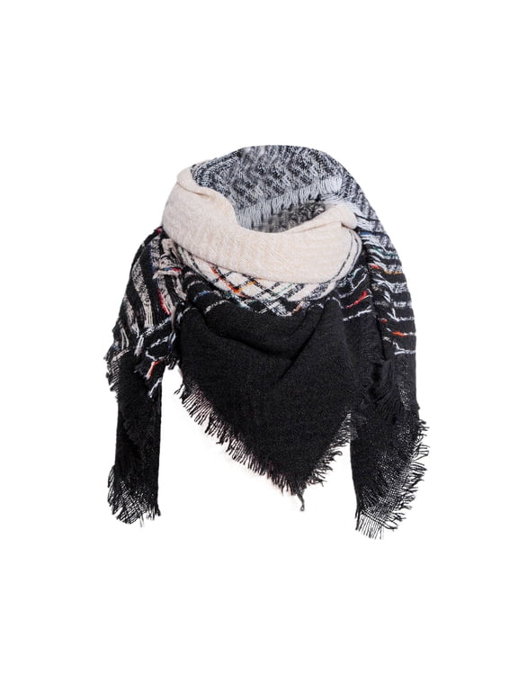 Scarf for Women, Women Winter Scarf Classic Tassel Plaid Scarf Warm Soft Chunky Large Blanket Wrap Shawl Scarves, 3# C