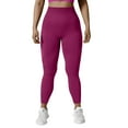 thumbnail image 1 of WTXUE Seamless Leggings For Women, Seamless Leggings Women's Solid Color Butt Tight Sports Pants High Waist Butt Lifting Fitness Pants, Pantalones De Mujer, Dark Red, 1 of 8