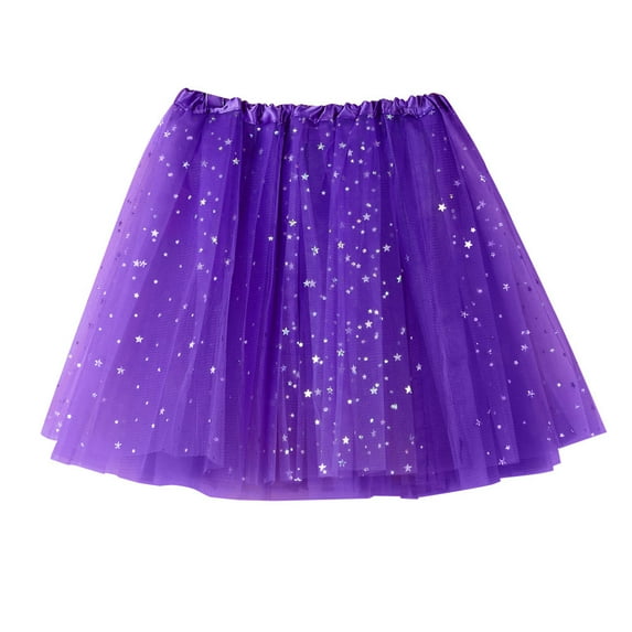WTXUE Sequin Skirt, Skirt Short Women's Adult Dancing Skirt Pleated Skirt, Girls Tutu Skirt, Purple
