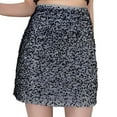 thumbnail image 1 of WTXUE Sequin Skirt, Women's SequinedHigh Waisted Slim Fitting Butt Lifting Casual Short Skirt, Grey L, 1 of 4