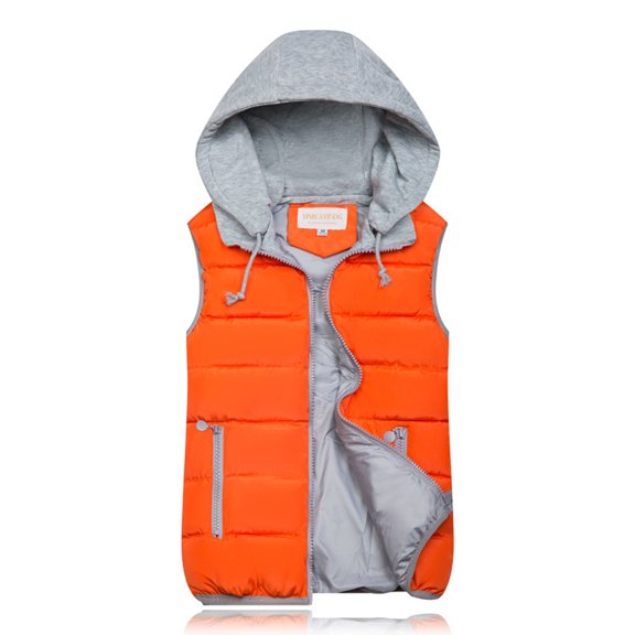 WTXUE Shacket Jacket Women, Sleeveless Coat Wadded Fashion Winter Vest Women Autumn Jacket 10 Colors Warm Women's Coat, Patchwork Outerwear Vests for Women | Orange 2XL