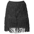thumbnail image 1 of WTXUE Skirts, Fringe Mini, Women Sequin Skirt Belly Dance Hip Skirt Flow Su Sequin Wrap Skirt Solid Vestidos De Fiesta Largos De Noche Women, Black Size L, 1 of 3