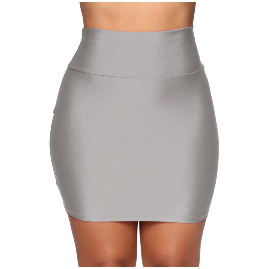 WTXUE Skirts for Women, Women Stretch Tight Skirt Solid High