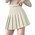 thumbnail image 1 of WTXUE Skirts for Women, Women's Girls Solid Pleated Skirt Basic Skirt Aline Design Skirt, Beige 2XL, 1 of 4