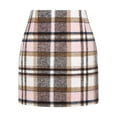 thumbnail image 1 of WTXUE Skirts for Women, Women's High Waist Plaid Skirt Bodycon Pencil Wool Skirts, Red2 XL, 1 of 5