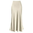 thumbnail image 1 of WTXUE Skirts for Women, Women's Skirt Stretch Waist High Solid Satin Dress, Beige L, 1 of 6