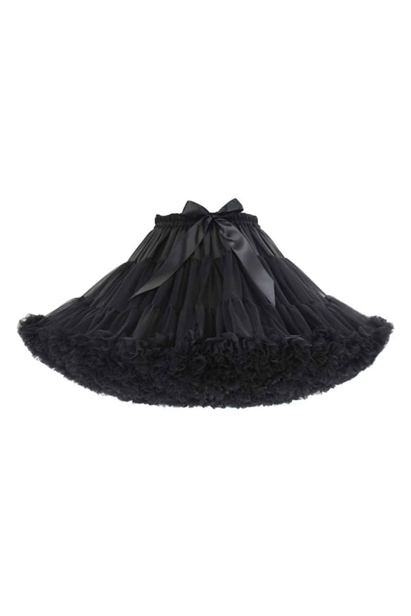 Skirts for Women, Women's Skirt Support Skirt Super Soft Boneless Petticoat Half PUffy Skirt, Black Mini Skirt, Black