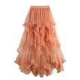 thumbnail image 1 of WTXUE Skirts for Women, Women's Tulle Skirt Ruffle Multilayer Mesh A-Line Tier Ballet Prom Wedding Long Tulle Skirts, Orange, 1 of 4