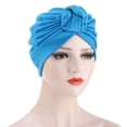 thumbnail image 1 of WTXUE Skull Cap Beanie Women Muslim Turban Hat Cancer Chemo Cap Hair Bonnet Head Scarf Wrap Cover Head Scarf Turban Headbands Fitted Hats Blue One Size, 1 of 2