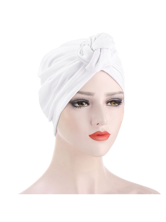 Skull Cap Beanie Women Muslim Turban Hat Cancer Chemo Cap Hair Bonnet Head Scarf Wrap Cover Head Scarf Turban Headbands Fitted Hats White One Size