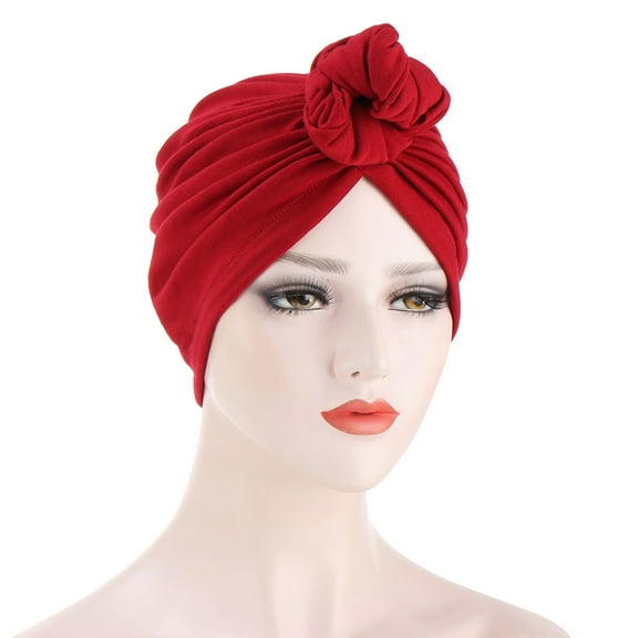 WTXUE Skull Cap Beanie Women Muslim Turban Hat Cancer Chemo Cap Hair Bonnet Head Scarf Wrap Cover Head Scarf Turban Headbands Fitted Hats Wine One Size