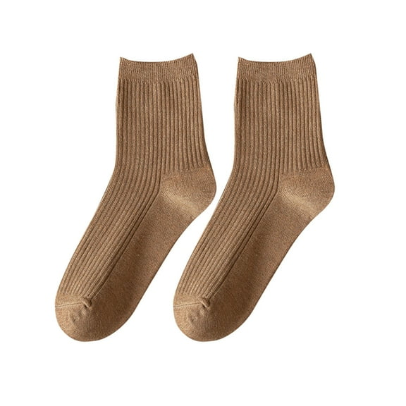 WTXUE Slouchy Socks, 10-Pack, Women's Spring and Autumn All Cotton Solid Color Comfortable and Breathable Stacked Socks Autumn Socks, Khaki