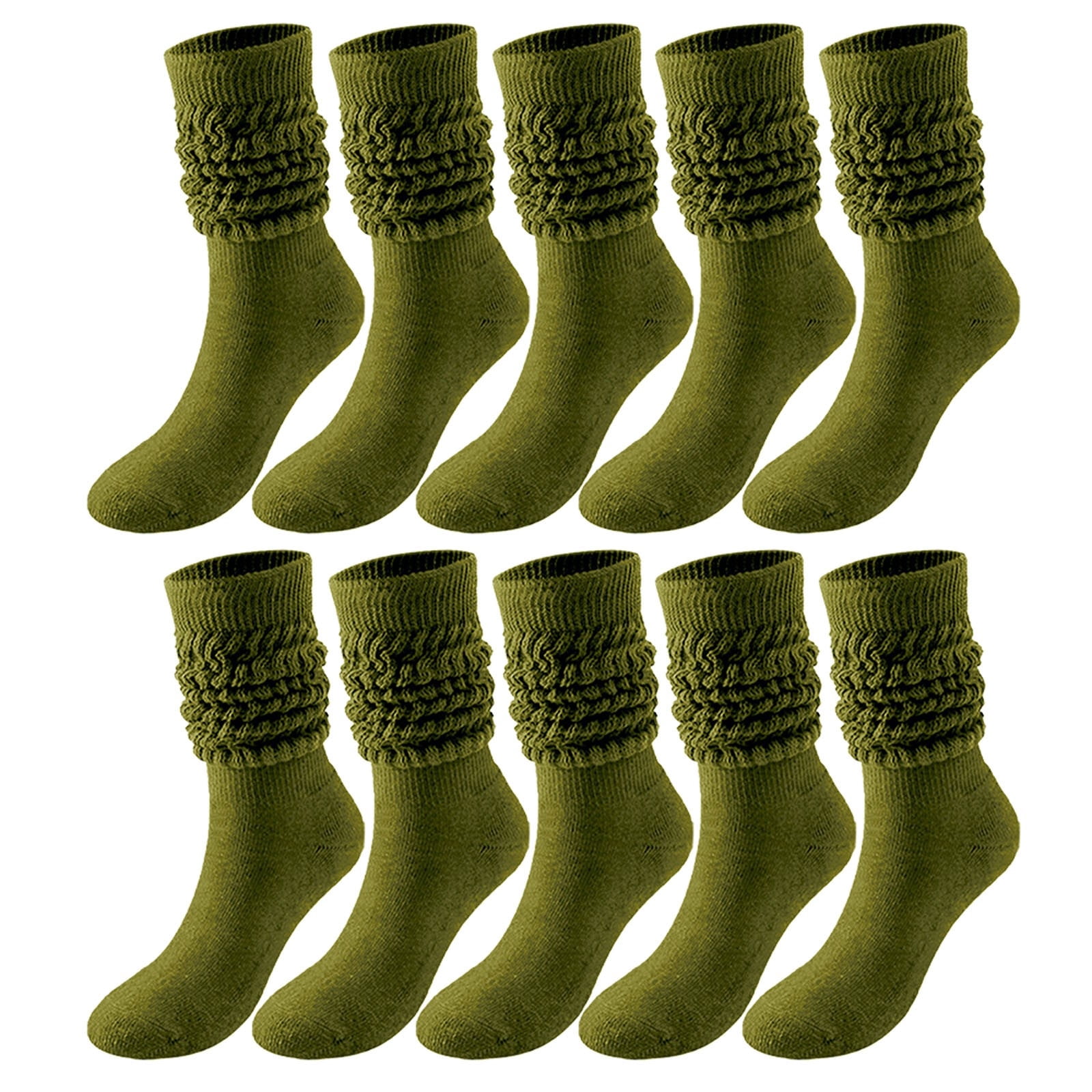 WTXUE Slouchy Socks, 5 Pairs Soild Color Socks Women Thigh High Boot ...