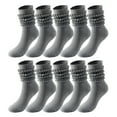 thumbnail image 1 of WTXUE Slouchy Socks, 5 Pairs Soild Color Socks Women Thigh High Boot Socks Soft Scrunch Socks, 4# Dark Gray, 1 of 4