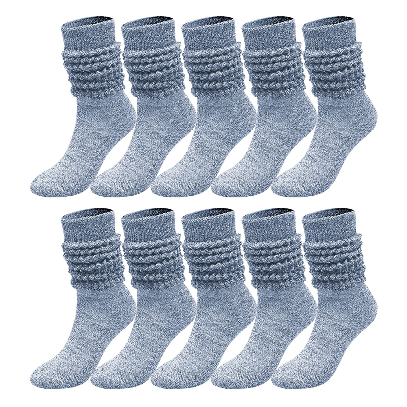 WTXUE Slouchy Socks, 5 Pairs Soild Color Socks Women Thigh High Boot ...
