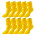thumbnail image 1 of WTXUE Slouchy Socks, 5 Pairs Soild Color Socks Women Thigh High Boot Socks Soft Scrunch Socks, 4# Yellow, 1 of 1