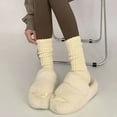 thumbnail image 1 of WTXUE Slouchy Socks, Warm Fashion Windproof Printing Mid Tube Socks Long Tube Cotton, Beige, 1 of 1