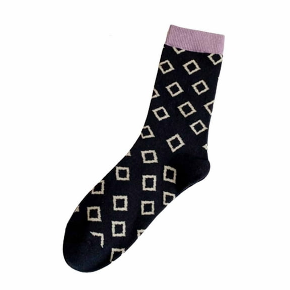 WTXUE Slouchy Socks, Women's Medium Tube Cotton Socks Versatile Stockings Autumn Lingge Pile Stockings Fresh Socks, Black