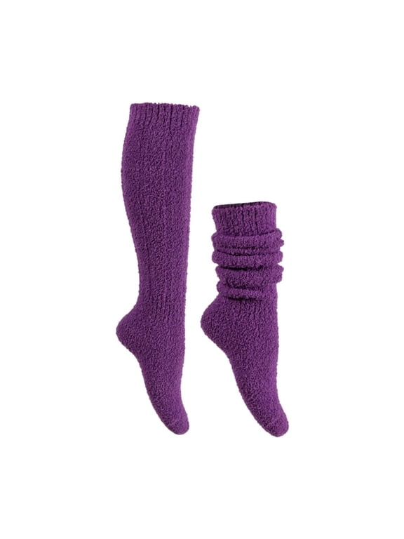 Slouchy Socks, Women's Thick Socks Winter Extra Thick and Moon Socks Autumn and Winter Warm Home Stockings, 2# Purple