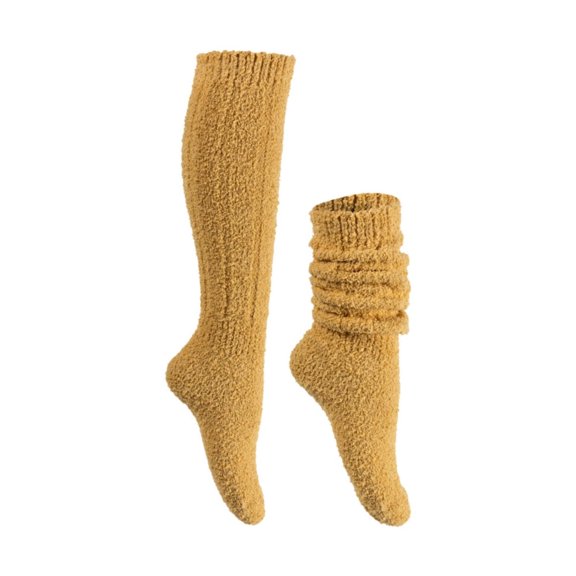 WTXUE Slouchy Socks, Women's Thick Socks Winter Extra Thick and Moon Socks Autumn and Winter Warm Home Stockings, 2# Yellow