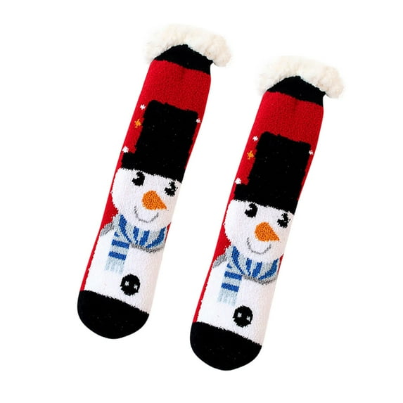 WTXUE Socks for Women, Fuzzy Socks, Floor Socks Soft Socks Home Fuzzy Winter Super Unisex Lined Socks Socks Slipper, Christmas Decor, Warm Socks, 1# Hot Pink