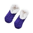 thumbnail image 1 of WTXUE Socks for Women, Grip Socks, Ladies Warm Solid Color Floor Socks Non Slip Plush Knitted Coral Fleece Socks, Fuzzy Socks, Warm Socks, Slipper Socks, Blue, 1 of 6
