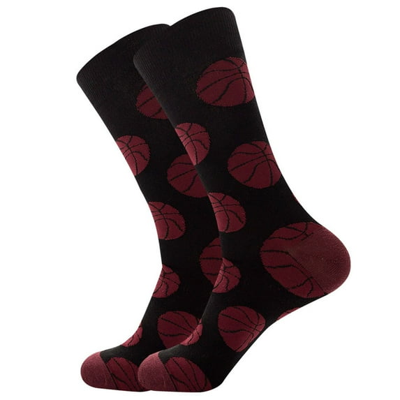 WTXUE Socks for Men, 5 Pairs of Autumn and Winter New Men's Long Cotton Socks Ball Series Jacquard Socks