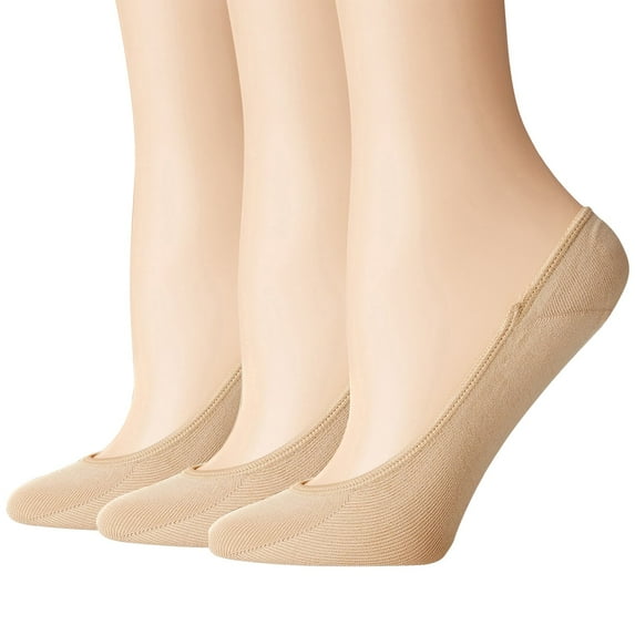 WTXUE Socks for Women, Crew Socks for Women, Ultra Gel Women's with comfortable Socks Microfiber Low soft feeling Liner Tab Socks, 3-Pack, 1# Beige