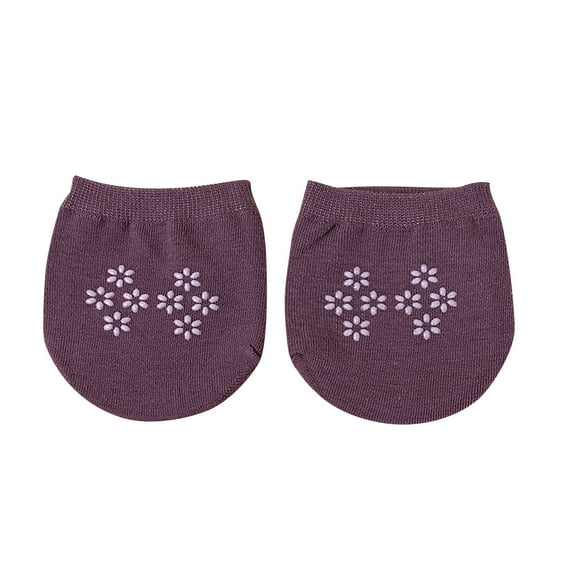WTXUE Socks for Women, Half Foot Socks Women's Summer Non Slip Half Solid Color Non Slip Glue Front Foot Slipper Socks Full Half Foot Socks (Purple)