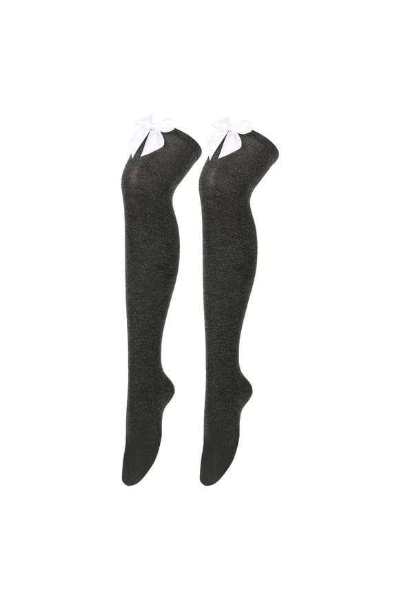 Socks for Women, Thigh High Socks, Womens Long Socks Bowknot Pure Color Socks Over The Knee Socks Festival Christmas