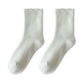 thumbnail image 1 of WTXUE Socks for Women, Women Thin Cotton Socks Soft Cotton Bootie Socks Women Above Ankle Crew Socks, White, 1 of 8