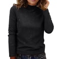 thumbnail image 1 of WTXUE Sparkly Sequin Turtleneck Sweaters Long Sleeve Slim Fit Base Layers Dressy Casual Shirts Half High Pullover Sweaters Trendy Tight Tops Basic Tee Winter Undershirt Black M, 1 of 4